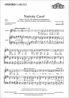 Cover Nativity Carol for unison voices and piano score