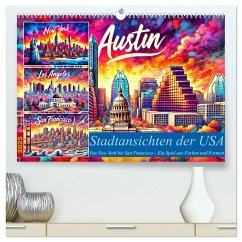 Stadtansichten der USA in Tusche (hochwertiger Premium Wandkalender 2025 DIN A2 quer), Kunstdruck in Hochglanz Stadtansichten der USA in Tusche (hochwertiger Premium Wandkalender 2025 DIN A2 quer), Kunstdruck in Hochglanz