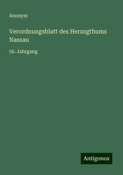 Verordnungsblatt des Herzogthums Nassau - Anonym