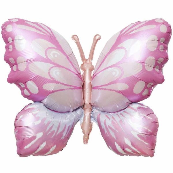 Folienballon Princess Butterfly, Pink/Orange