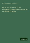 Lehrer und Unterricht an der evangelisch-theologischen Facultät der Universität Tübingen