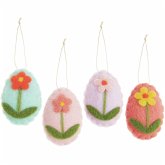 Aufhänger Filz-Osterei flach, Blumendesign, 4 Stück, 7 x 5cm Aufhänger Filz-Osterei flach, Blumendesign, 4 Stück, 7 x 5cm
