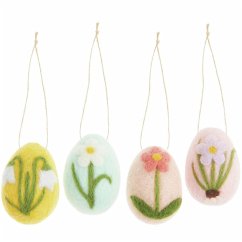 Cover Aufhänger Osterei Blumendesign, 4 Stück