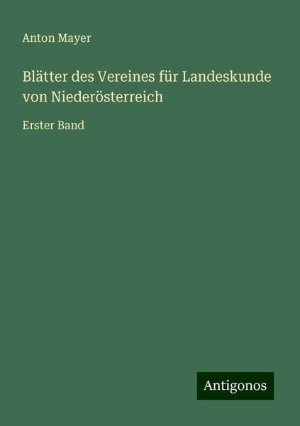 Blätter des Vereines für Landeskunde von Niederösterreich Blätter des Vereines für Landeskunde von Niederösterreich