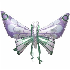 Cover Folienballon Backpack Butterfly 3D, zum Umbinden, Lila/Grün, 1 Stk, 110 x 73 cm
