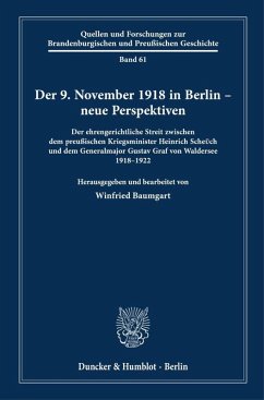 Cover Der 9. November 1918 in Berlin - neue Perspektiven