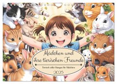 Mädchen und ihre tierischen Freunde - Tierisch süße Mangas für Mädchen (Wandkalender 2025 DIN A4 quer), CALVENDO Monatskalender - Calvendo;Volkhausen, Simone