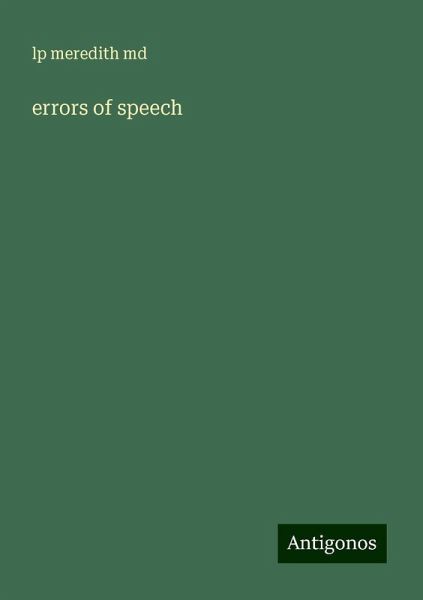 errors of speech errors of speech