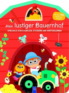Cover Mein lustiger Bauernhof - Spielhaus zum Ausmalen, Stickern und Wörter lerner