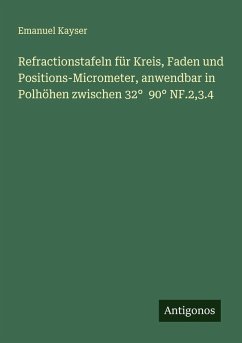 Cover Refractionstafeln für Kreis, Faden und Positions-Micrometer, anwendbar in Polhöhen zwischen 32° 90° NF.2,3.4