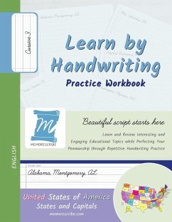 Handwriting Practice Workbook - United States of America, States and Capitals - Cursive, Level 3 - Cobo, Jessica; Cobo, Victor