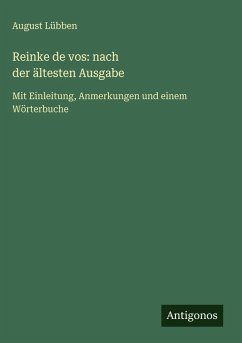Cover Reinke de vos: nach der ältesten Ausgabe
