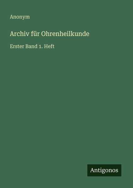 Archiv für Ohrenheilkunde Archiv für Ohrenheilkunde