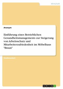 Einführung eines Betrieblichen Gesundheitsmanagements zur Steigerung von Arbeitsschutz und Mitarbeiterzufriedenheit im Möbelhaus 
