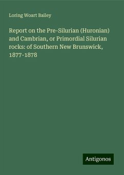 Report on the Pre-Silurian (Huronian) and Cambrian, or Primordial Silurian rocks: of Southern New Brunswick, 1877-1878 - Bailey, Loring Woart