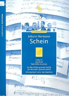 Cover Suite Nr. 20 aus Banchetto musicale für 4 Blockflöten (AATB) Partitur und Stimmen