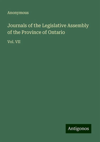 Journals of the Legislative Assembly of the Province of Ontario