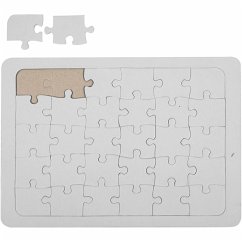 Creativ Company Kreativ Puzzle 30 Teile zum bemalen und dekorieren, 15x21 cm weiß