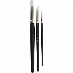 Cover Creativ Company Artist Line Pinsel, L 19-25 cm, B 6+10+15 mm, Flach, rund, 3 Stk