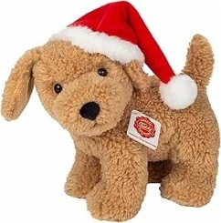 Cover Teddy Hermann 946144 - Hund mit Weihnachtsmütze, 20 cm, Plüschtier
