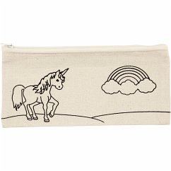 Cover Creativ Company Mäppchen, Einhörner, Größe 21x9 cm, 245 g, Hellnatur, 1 Stk