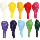 Creativ Company Ballons, rund, D 23 cm, Sortierte Farben, 10 Stk
