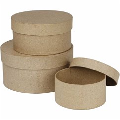 Cover Creativ Company Schachteln Rund, H 5+6,5+7,5 cm, D 10+13+16 cm, 3 Stk, 1 Set