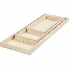 Creativ Company Tablett-Set, L 20+30+40 cm, B 10+12+15 cm, 3 Stk Cover Creativ Company Tablett-Set, L 20+30+40 cm, B 10+12+15 cm, 3 Stk