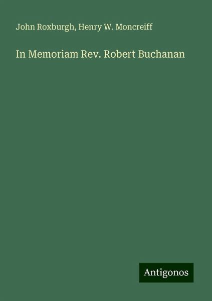 In Memoriam Rev. Robert Buchanan