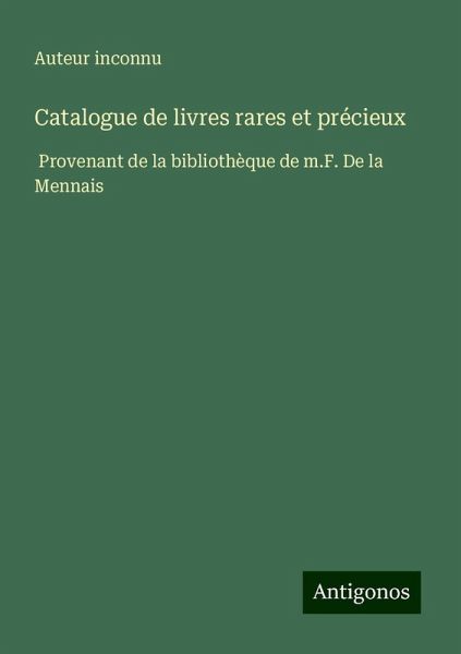 Catalogue de livres rares et précieux
