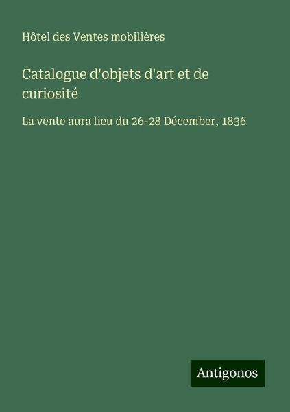 Catalogue d'objets d'art et de curiosité