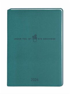 Cover Terminplaner Lederlook 2026 Petrol