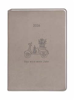 Cover Terminplaner Lederlook 2026 Taupe