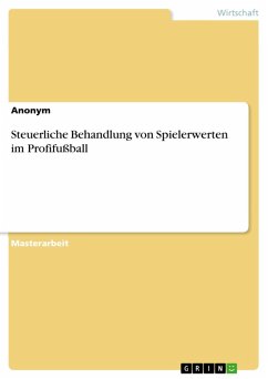 Cover Steuerliche Behandlung von Spielerwerten im Profifußball (eBook, PDF)