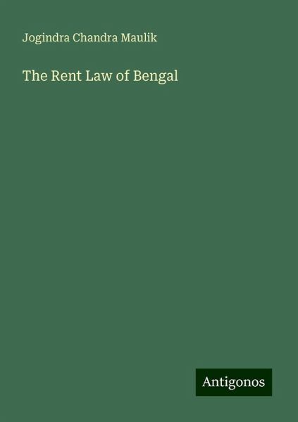 The Rent Law of Bengal