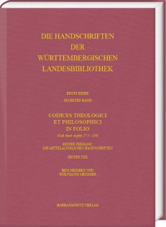 Die Handschriften der Württembergischen Landesbibliothek Stuttgart / Codices Theologici in Folio / Die Handschriften der Württembergischen Landesbibliothek Stuttgart - Metzger, Wolfgang