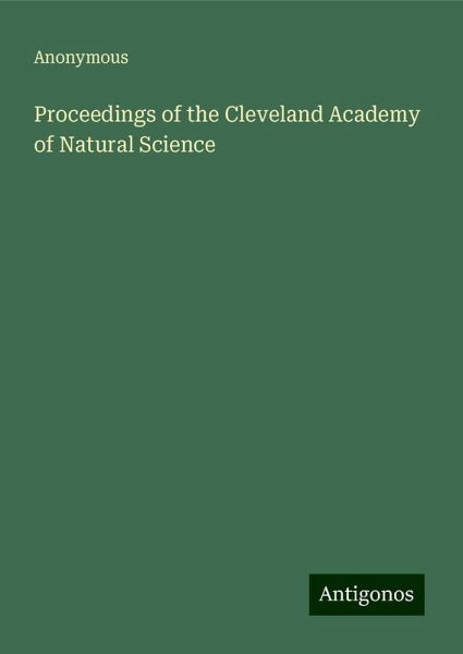Proceedings of the Cleveland Academy of Natural Science Proceedings of the Cleveland Academy of Natural Science