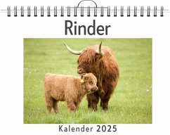 Rinder - (Wandkalender 2025, Kalender DIN A4 quer, Monatskalender im Querformat mit Kalendarium, das perfekte Geschenk) - Hofmann, Emily