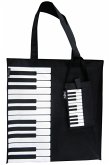 Canvas Tote Bag With Keyboard/Piano Design Canvas Tote Bag With Keyboard/Piano Design