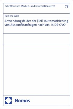 Cover Anwendungsfelder der (Teil-)Automatisierung von Auskunftsanfragen nach Art. 15 DS-GVO (eBook, PDF)