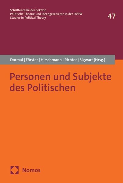 Personen und Subjekte des Politischen (eBook, PDF)