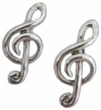 Stud Earrings Treble Clef