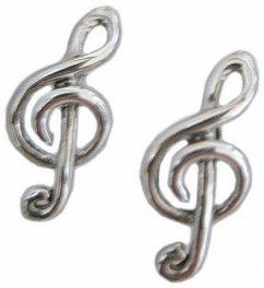 Stud Earrings Treble Clef Cover Stud Earrings Treble Clef