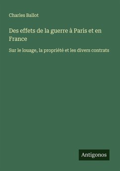 Cover Des effets de la guerre à Paris et en France