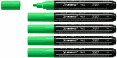 Acrylmarker - STABILO FREE Acrylic T300 - Strichbreite 2-3 mm - 5er Pack - laubgrün