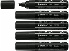 Acrylmarker - STABILO FREE Acrylic T800C - Strichbreite 4-10 mm - 5er Pack - schwarz