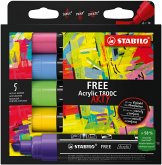 Acrylmarker - STABILO FREE Acrylic T800C - Strichbreite 4-10 mm - 5er Pack - SEASIDE Acrylmarker - STABILO FREE Acrylic T800C - Strichbreite 4-10 mm - 5er Pack - SEASIDE