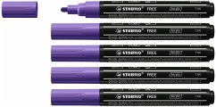 Acrylmarker - STABILO FREE Acrylic T300 - Strichbreite 2-3 mm - 5er Pack - violett