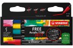 Acrylmarker - STABILO FREE Acrylic T100 - Strichbreite 1-2 mm - 5er Pack - ROYAL