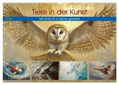 Tiere in der Kunst (Wandkalender 2025 DIN A2 quer), CALVENDO Monatskalender